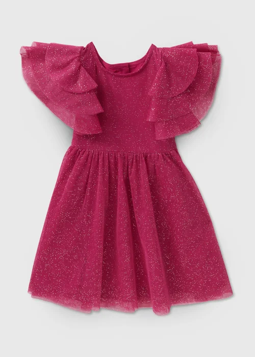 Girls Purple Glitter Dress (1-7yrs) - 1-1.5 Yrs Image 1