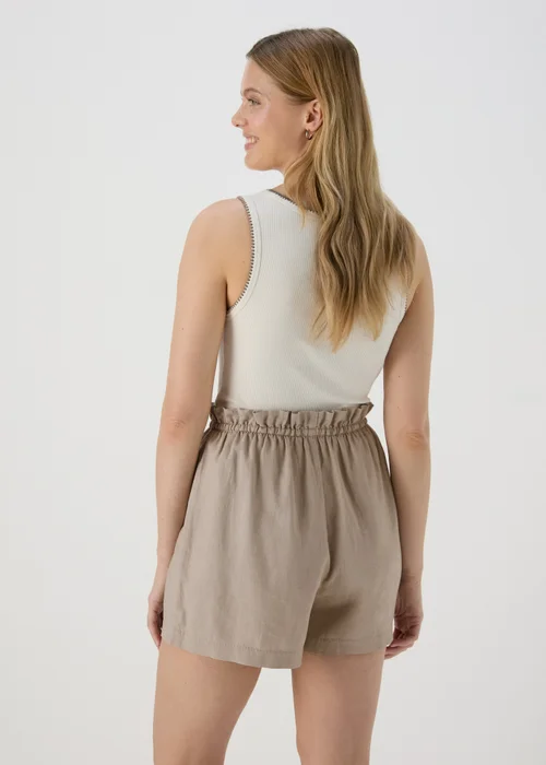 Stone Pull-On Linen Shorts - 8 Image 2