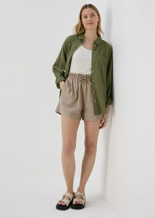 Stone Pull-On Linen Shorts - 8 Image 4