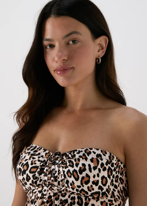 Multicolour Animal Print Bandeau Viscose Dress - 8 Image 3