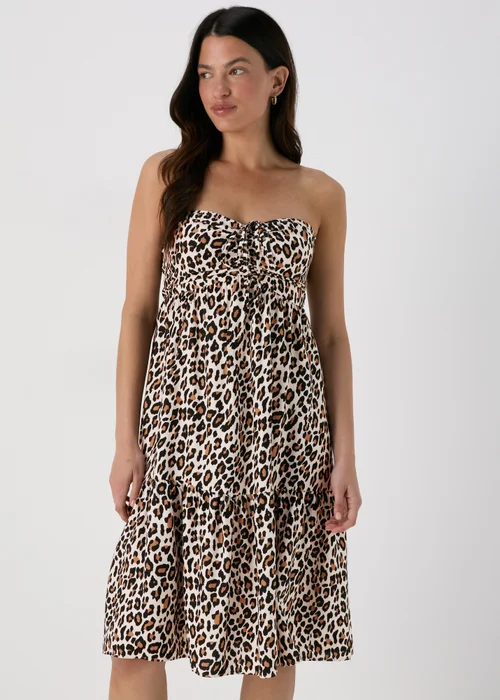 Multicolour Animal Print Bandeau Viscose Dress - 8 Image 1