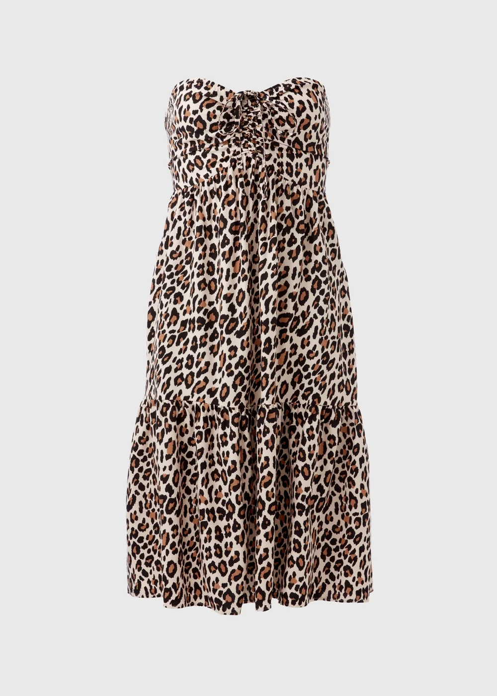 Multicolour Animal Print Bandeau Viscose Dress - 8 Image 5