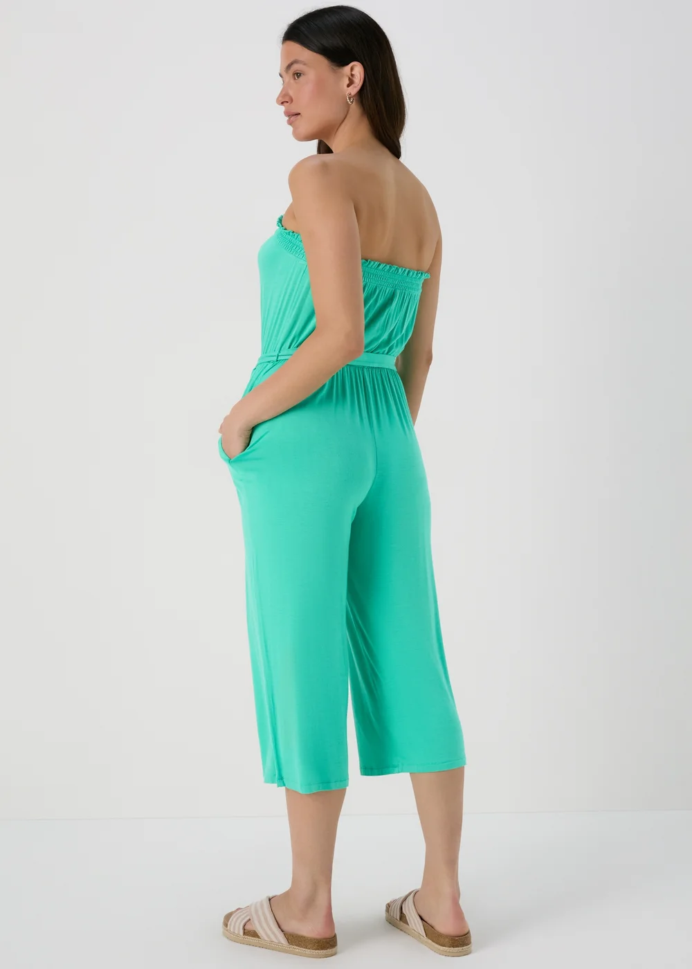Turquoise Bandeau Jersey Jumpsuit - 8 Image 2