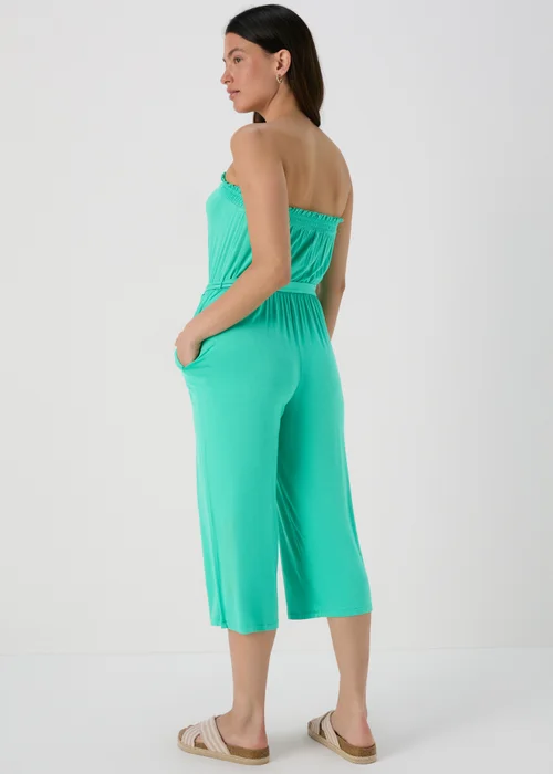 Turquoise Bandeau Jersey Jumpsuit - 8 Image 2