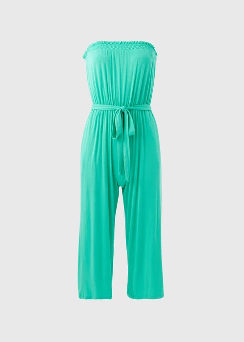 Turquoise Bandeau Jersey Jumpsuit - 8 Image 5