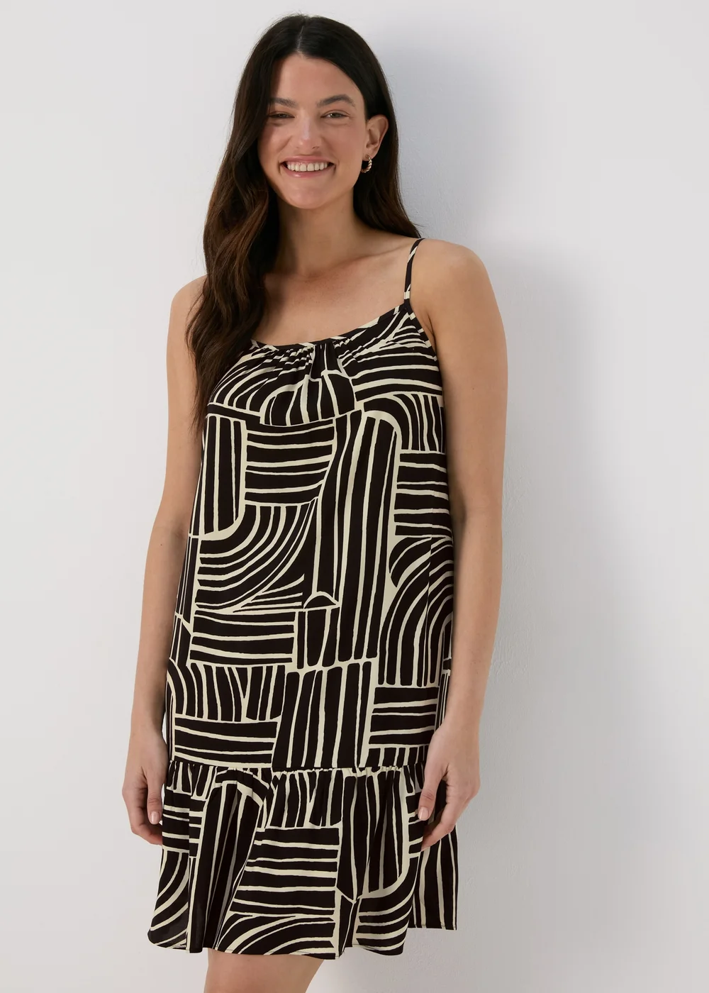 Black Mono Viscose Mini Cami Dress - 8 Image 1
