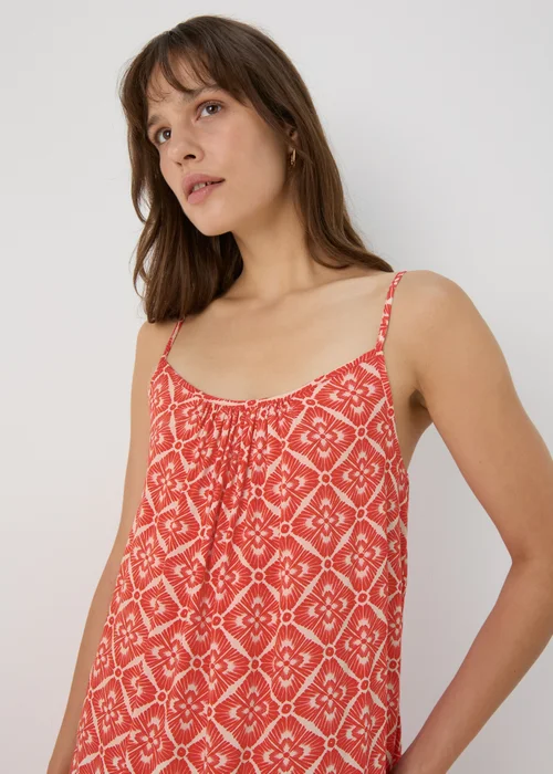Red Abstract Print Viscose Mini Cami Dress - 8 Image 3