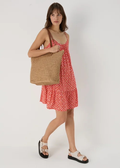 Red Abstract Print Viscose Mini Cami Dress - 8 Image 4