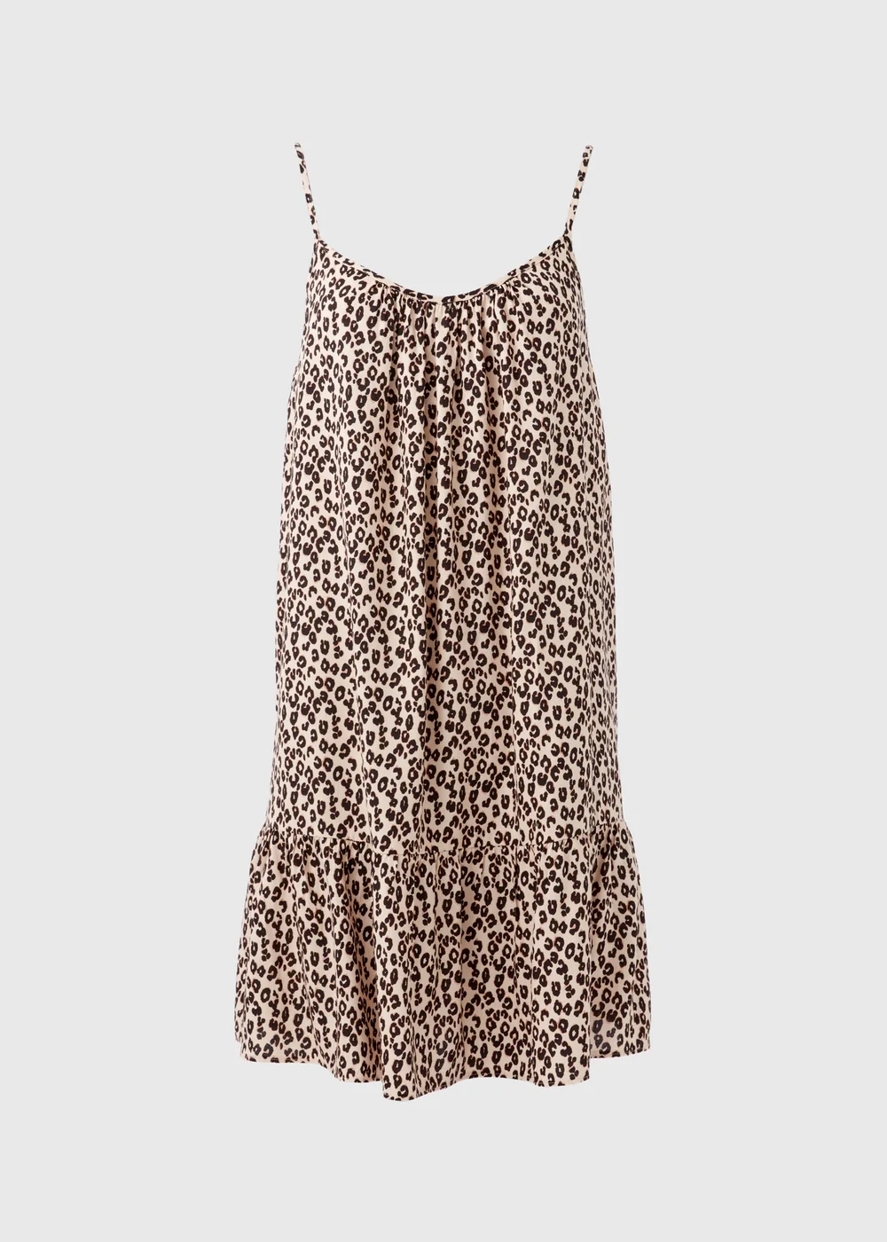Brown Leopard Print Viscose Mini Cami Dress - 8 Image 5