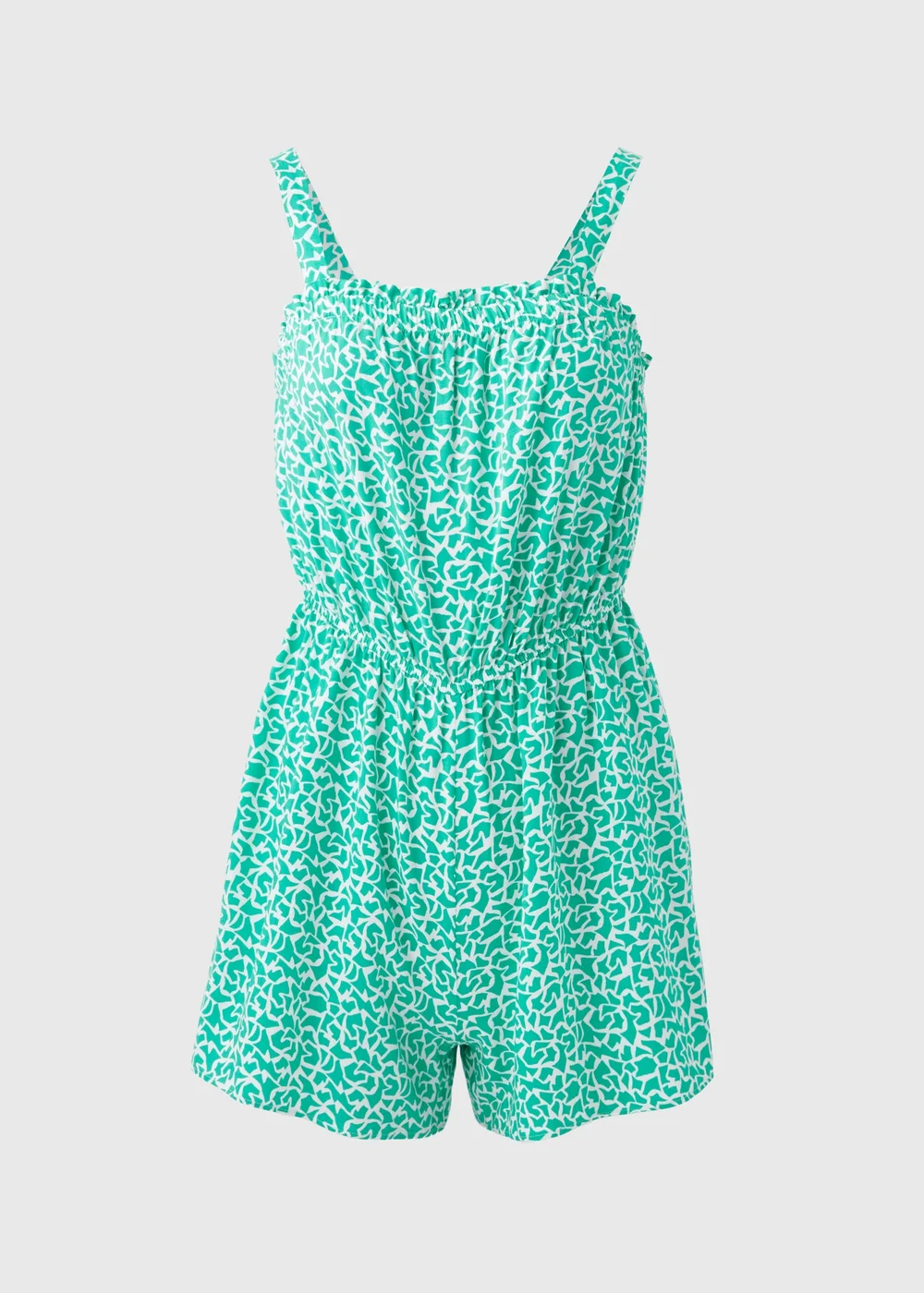 Turquoise Abstract Print Viscose Playsuit - 8 Image 5