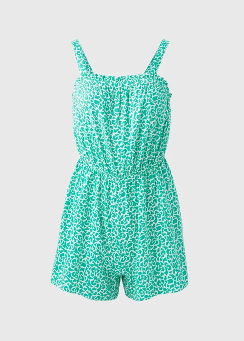 Turquoise Abstract Print Viscose Playsuit - 8 Image 5