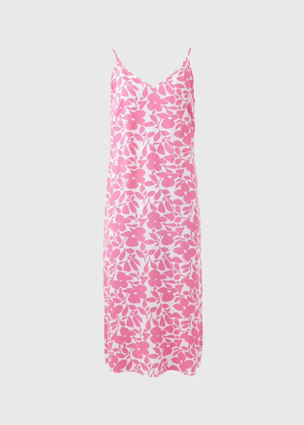 Pink Floral Cami Midi Viscose Dress - 8 Image 5