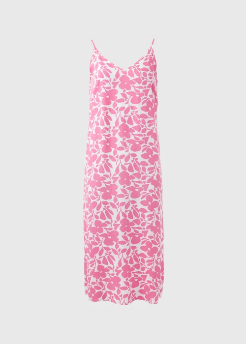 Pink Floral Cami Midi Viscose Dress - 8 Image 5