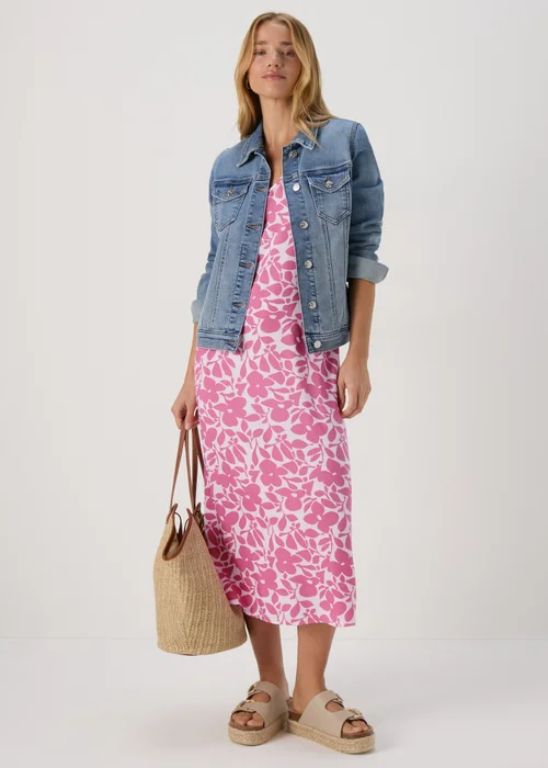 Pink Floral Cami Midi Viscose Dress - 8 Image 4