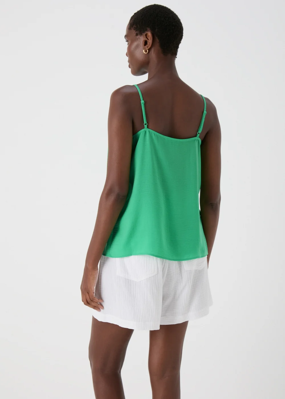 Green Solid Cami Top - 8 Image 2
