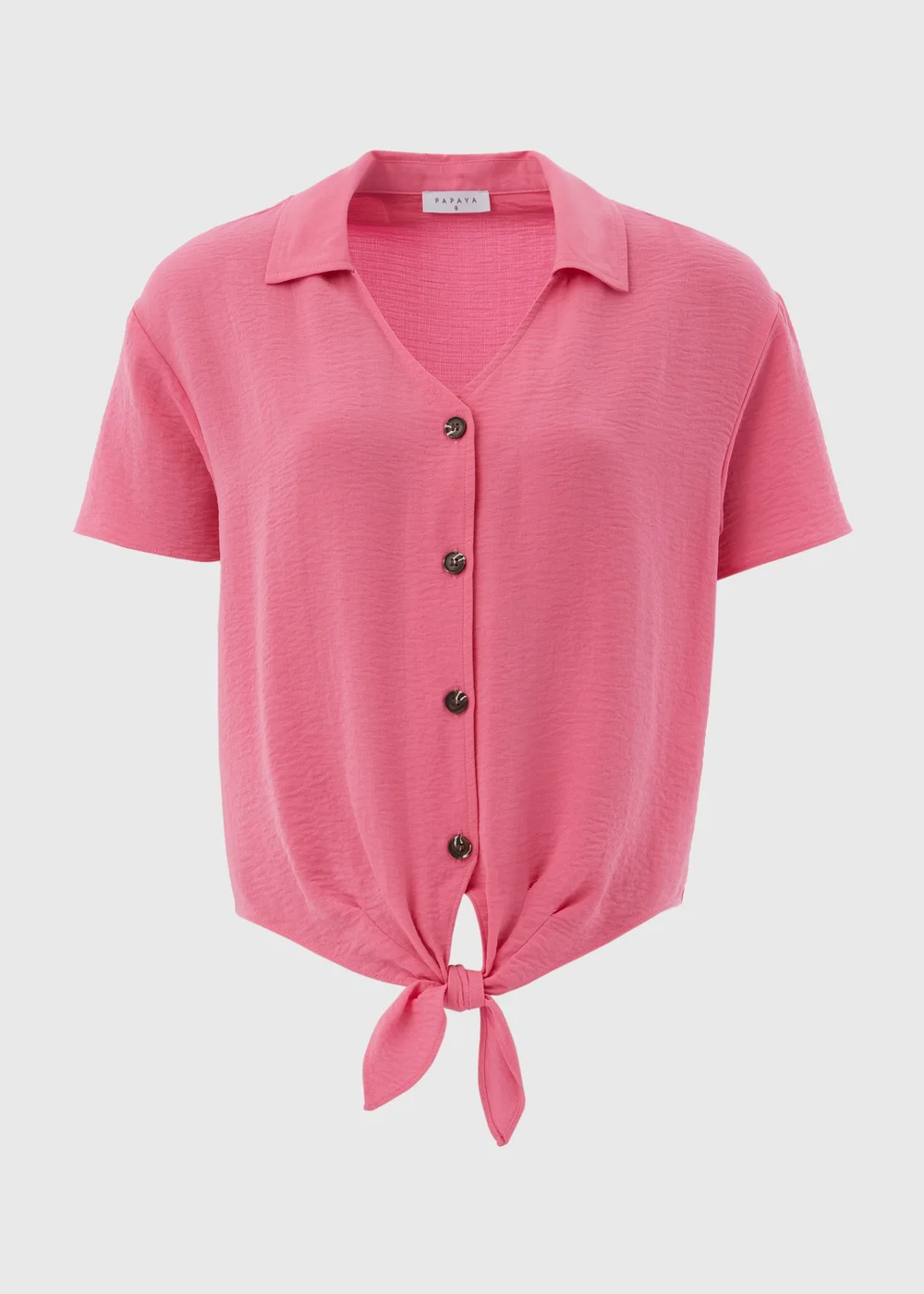 Pink Solid Tie Front Airflow Shirt - Size 8 Image 5