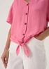 Pink Solid Tie Front Airflow Shirt - Size 8 Image 3