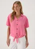 Pink Solid Tie Front Airflow Shirt - Size 8 Image 1