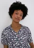 Navy & Blue Ditsy Tie Front Viscose Top - 8 Image 3
