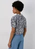 Navy & Blue Ditsy Tie Front Viscose Top - 8 Image 2
