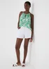 Green Leaf Print Cami Top - Size 8 Image 4