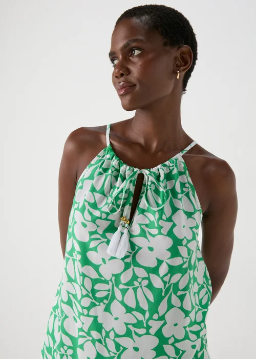 Green Leaf Print Cami Top - Size 8 Image 3