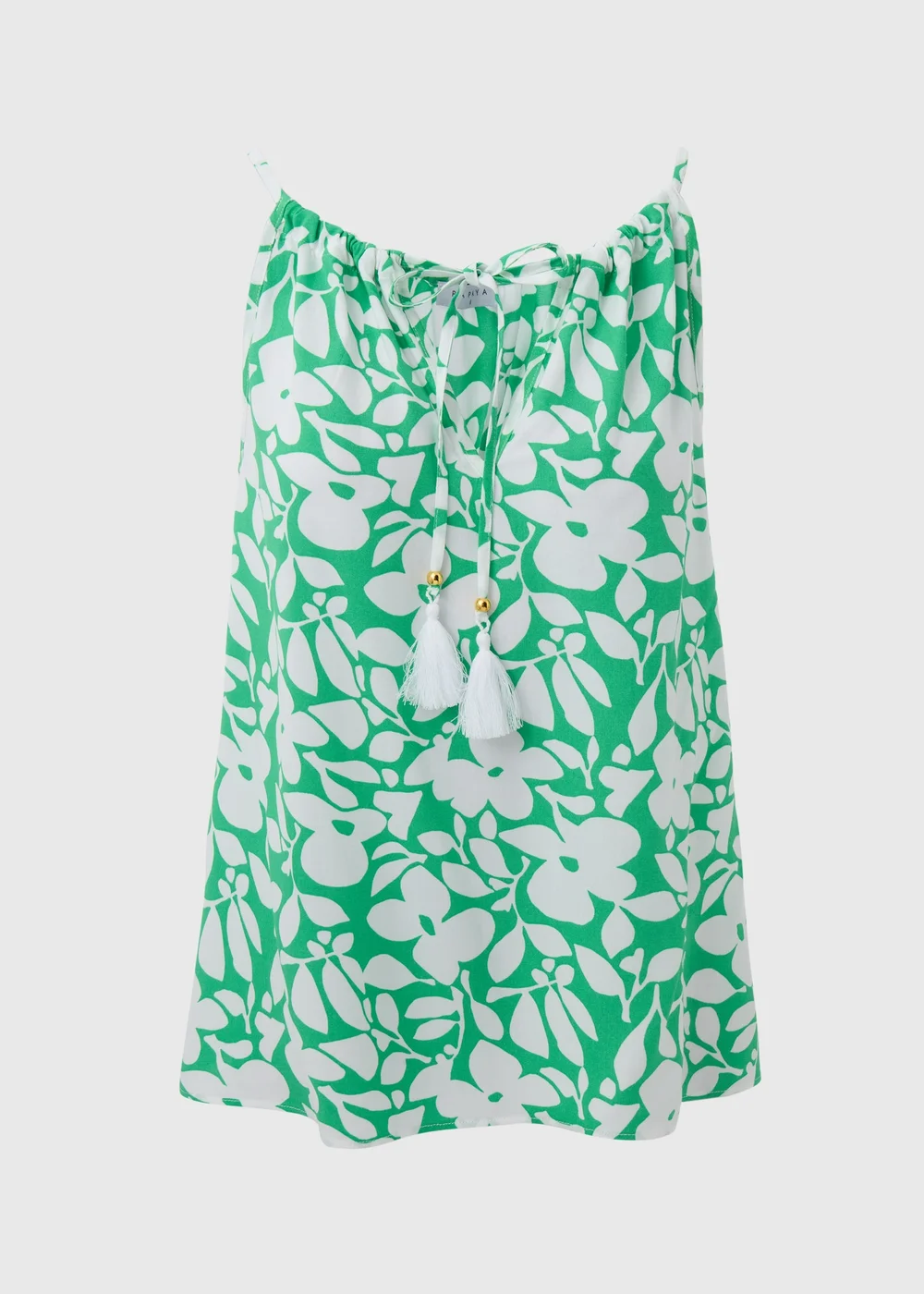 Green Leaf Print Cami Top - Size 8 Image 5