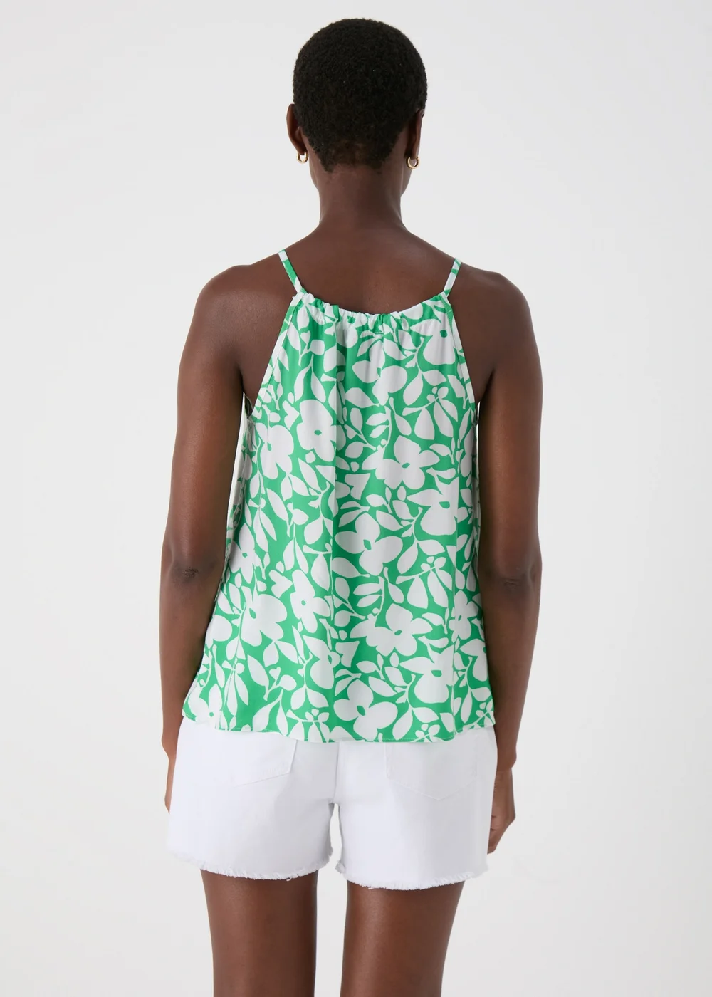 Green Leaf Print Cami Top - Size 8 Image 2
