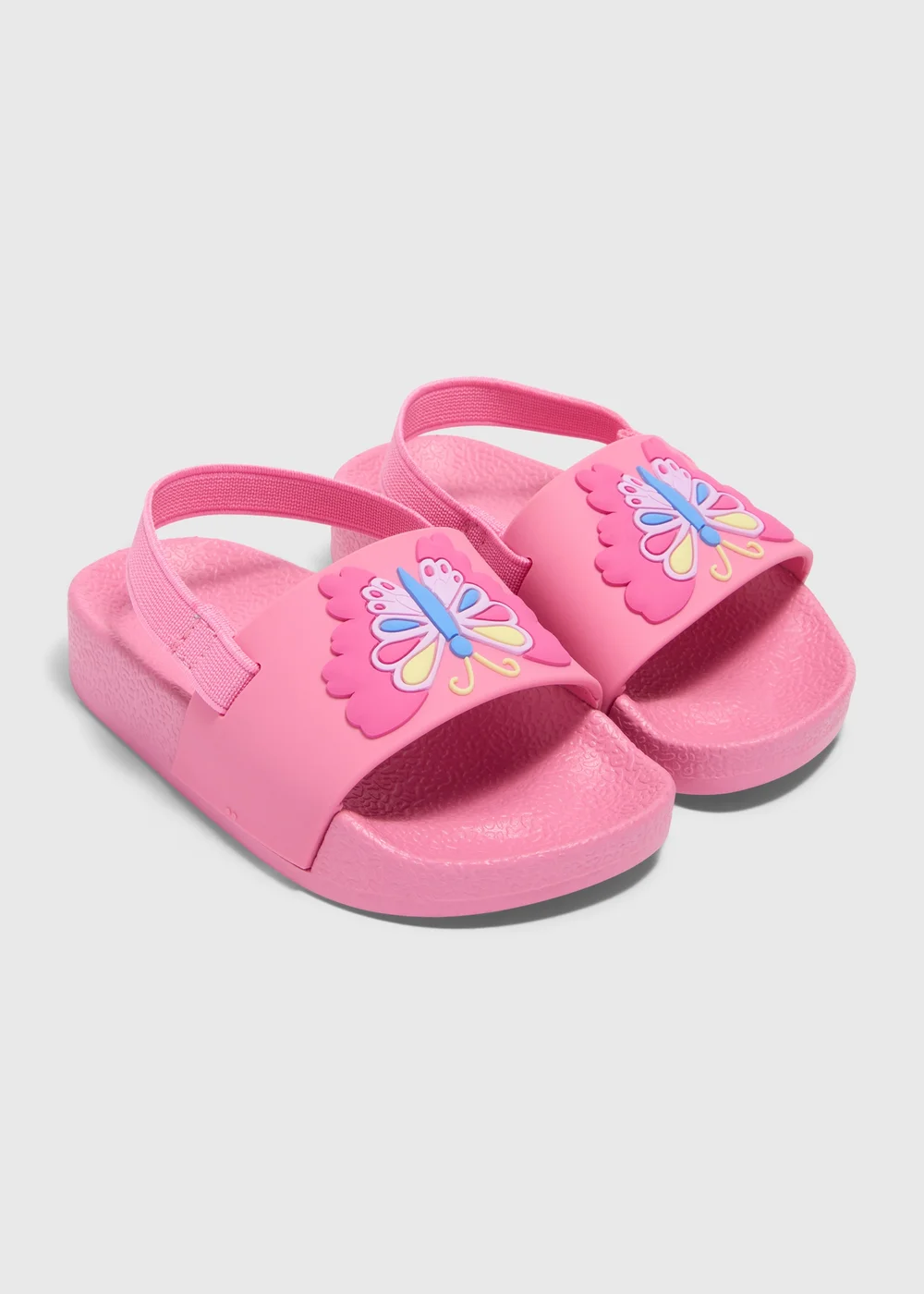 Girls Pink Butterfly Back Sliders (Younger 4-12) - Size 4 Infants Image 1