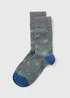 Grey Marl Bike Design Socks - Sizes 6 - 8.5 Image 1