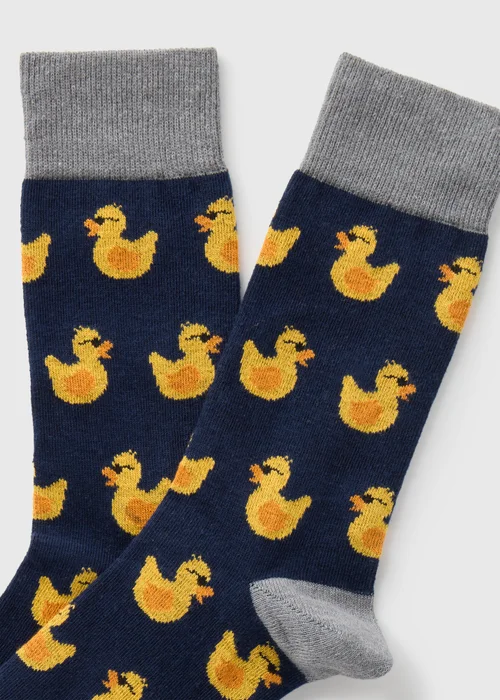 Navy Duck Socks - Sizes 6 - 8.5 Image 2
