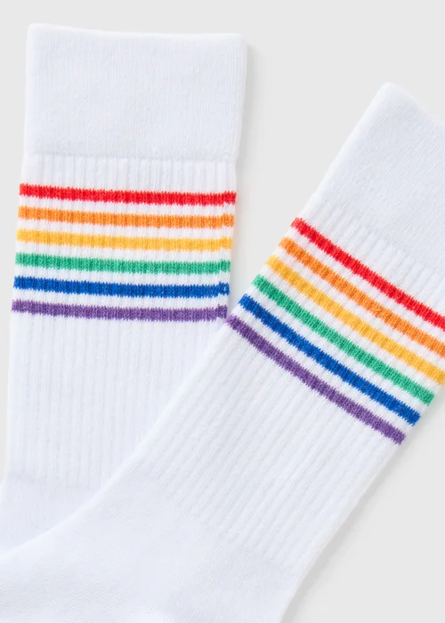 White Pride Socks - Sizes 6 - 8.5 Image 2
