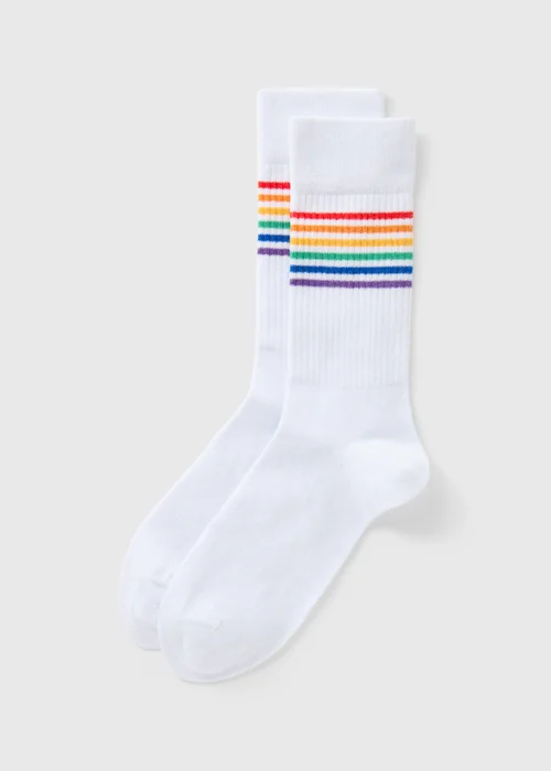 White Pride Socks - Sizes 6 - 8.5 Image 1