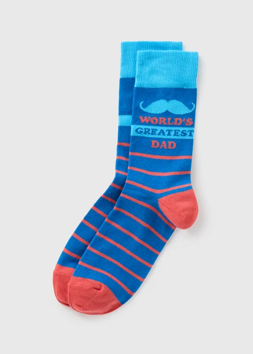 Blue Greatest Dad Socks - Sizes 6 - 8.5 Image 1