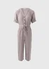 Taupe Double Cloth Jumpsuit - 8 Image 5
