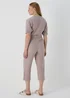 Taupe Double Cloth Jumpsuit - 8 Image 2