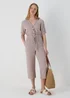 Taupe Double Cloth Jumpsuit - 8 Image 1