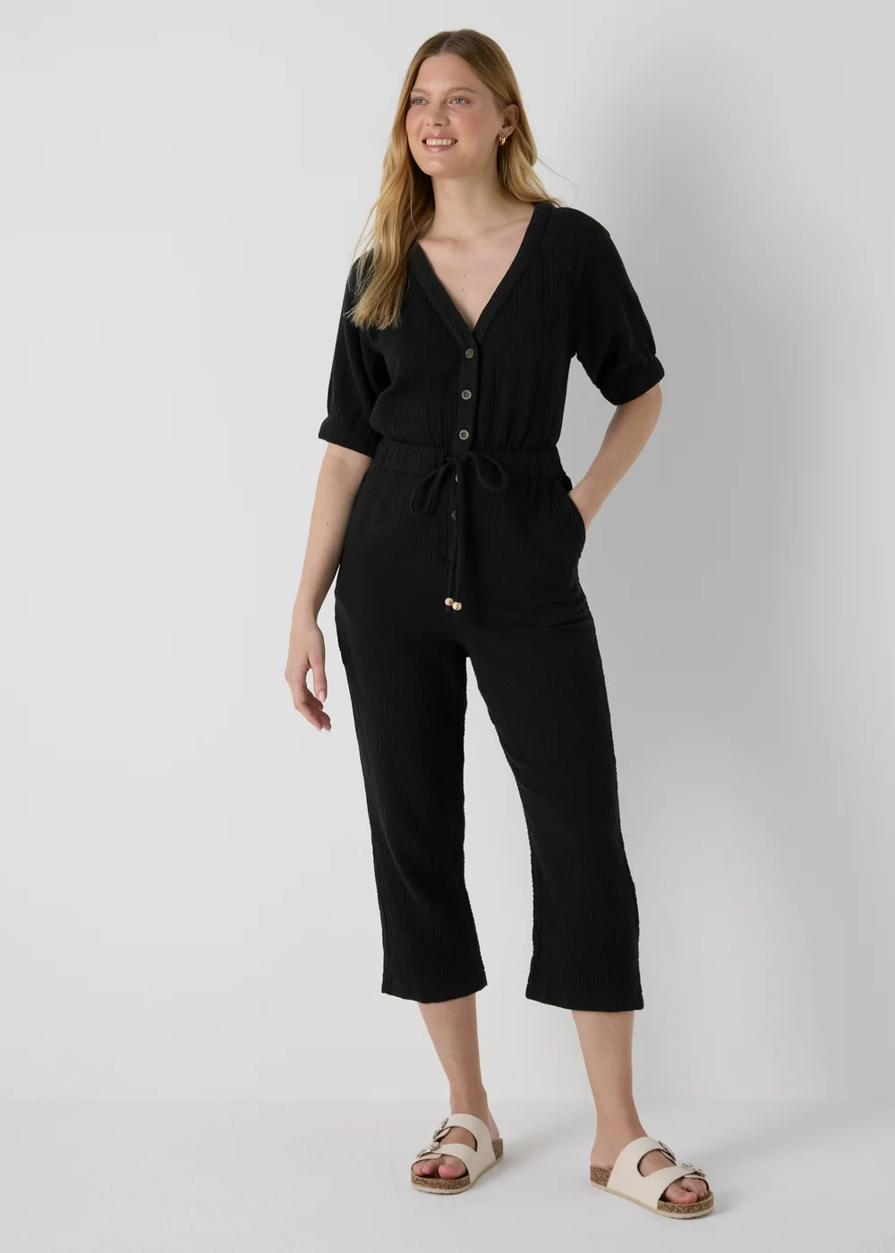 Black Double Cloth Jumpsuit - 8 Image 1