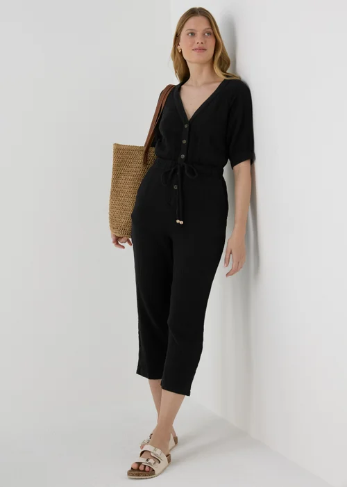 Black Double Cloth Jumpsuit - 8 Image 4