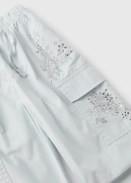 Girls Blue Embellished Cargo Bottoms (1-7yrs) - 1 half year to 2 Image 2