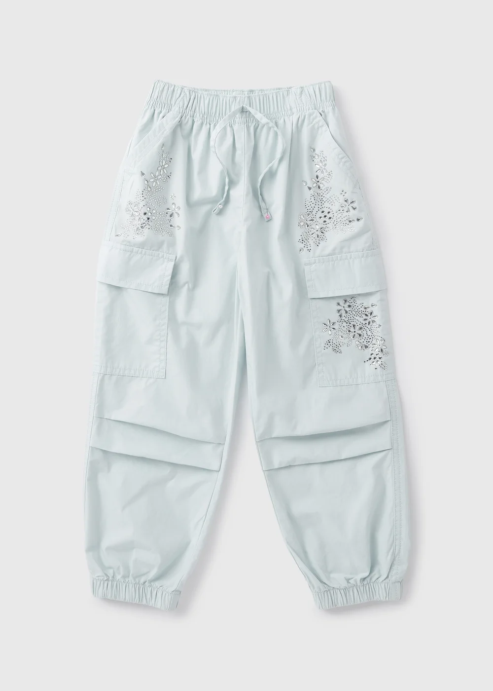 Girls Blue Embellished Cargo Bottoms (1-7yrs) - 1 half year to 2 Image 1