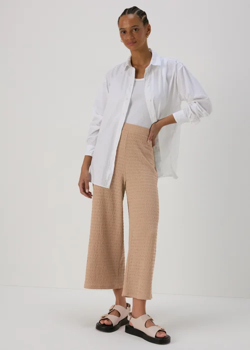 Beige Neutral Textured Co Ord Trousers - 8 Image 4