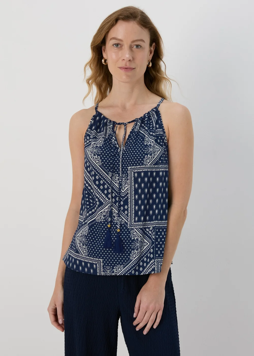 Blue High Apex Viscose Cami Top - 8 Image 1