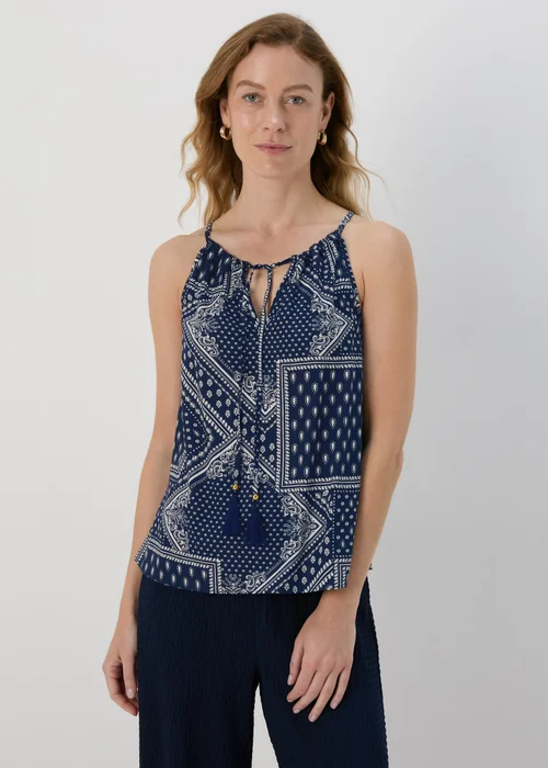Blue High Apex Viscose Cami Top - 8 Image 1