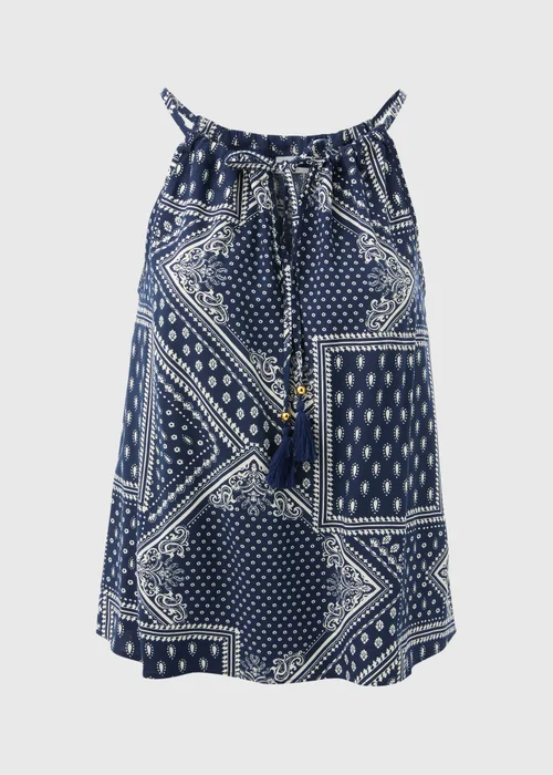 Blue High Apex Viscose Cami Top - 8 Image 5
