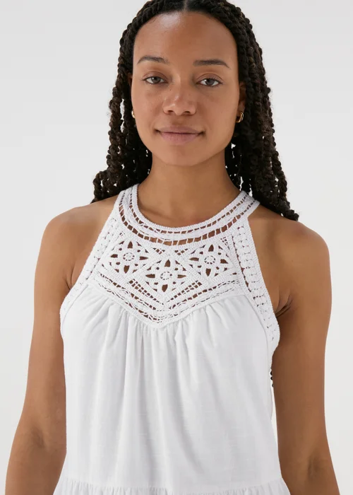 White Crochet Mini Dress - 8 Image 3