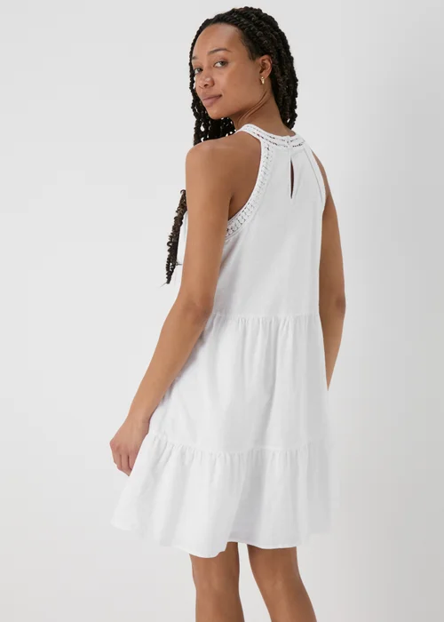 White Crochet Mini Dress - 8 Image 2