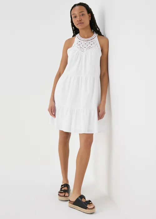 White Crochet Mini Dress - 8 Image 4