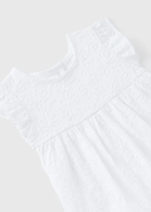 Baby White Embroidered Jersey Dress & Knickers Set (Newborn-23mths) - 0-3 months Image 2