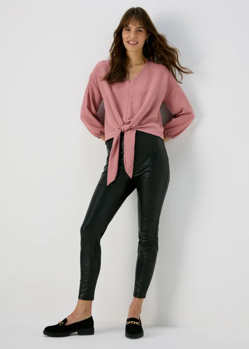 Pink V Neck Blouse - Size 8 Image 4